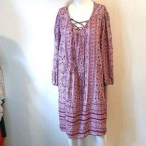 Terra & Sky Purple Long Sleeve Dress. Size 1X